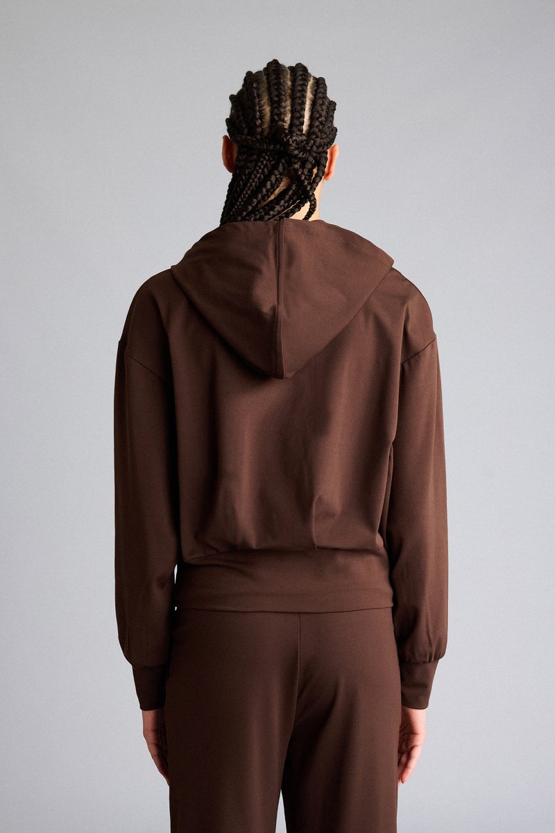 DeFacto Brown Woman Sports Hoodie Casual - Image 5